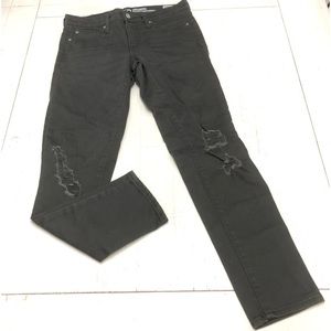 Gap Denim Mid Rise Size 2 Girlfriend Coupe Jeans Hunter Green Distressed
